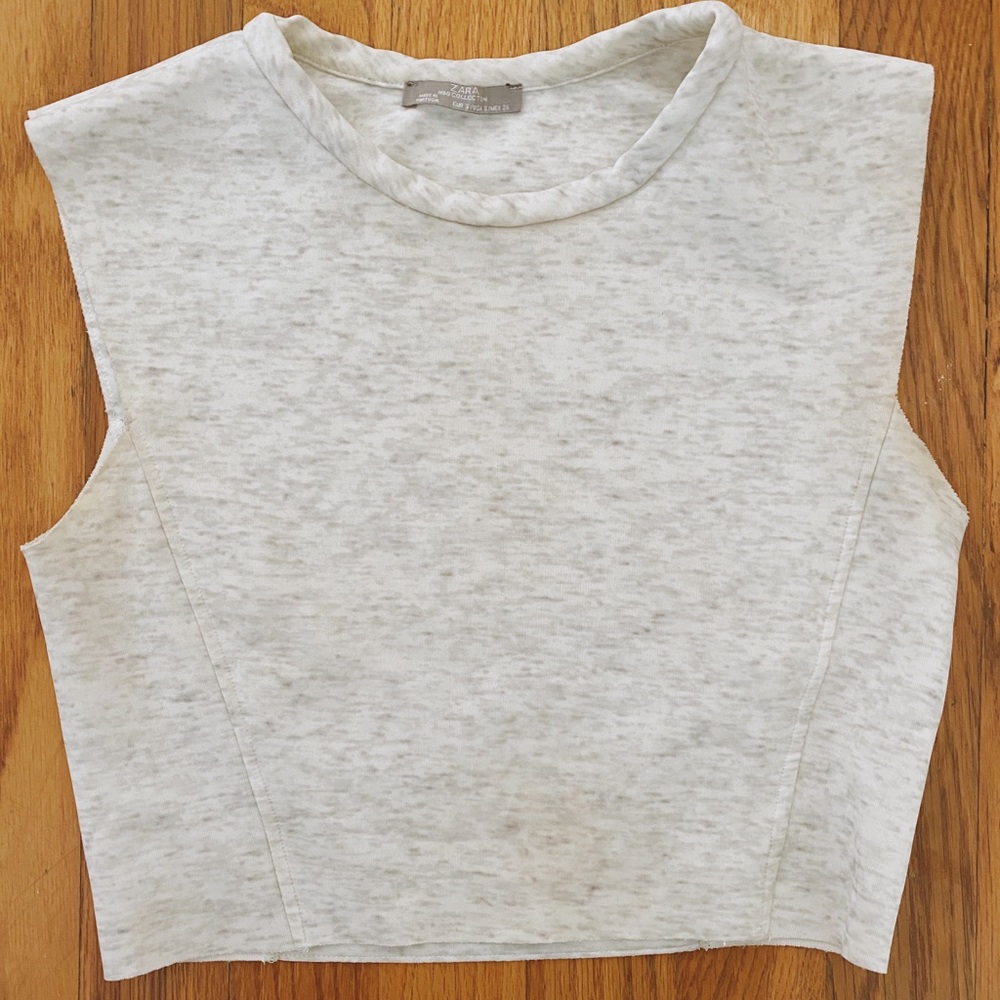 Zara heathered grey crop top size size small